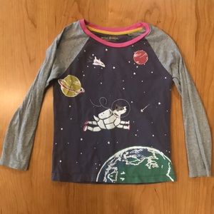 EUC Mini Boden Dog in Space long sleeve shirt, 6-7